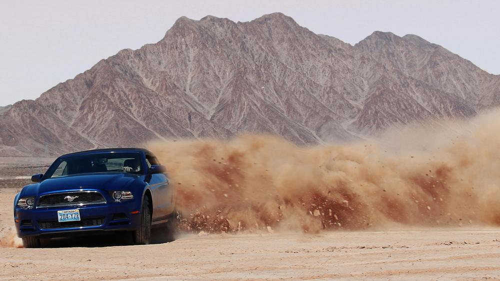 Mustang Drifting in the Nevada Desert wallpaper