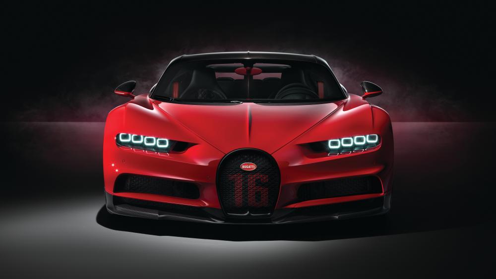 Fiery Red Bugatti Power Unleashed wallpaper