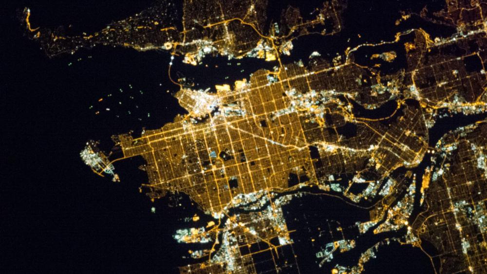 Vancouver at Night from the International Space Station wallpaper