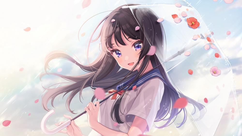 Sakura Breeze and Blue Eyes wallpaper