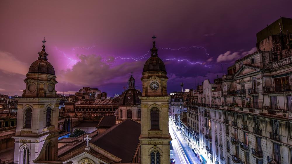 Storm over  Buenos Aires wallpaper