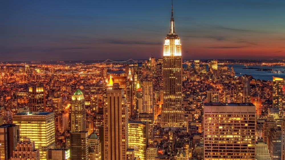 New York City and the Empire State Building wallpaper