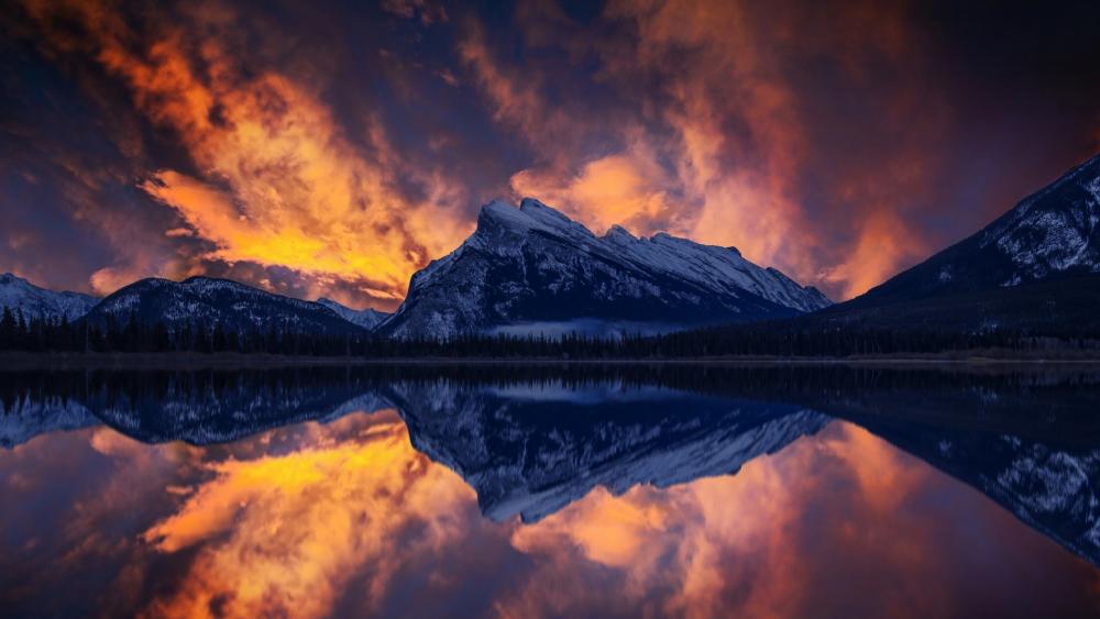 Mount Rundle reflected in the Vermilion Lakes wallpaper