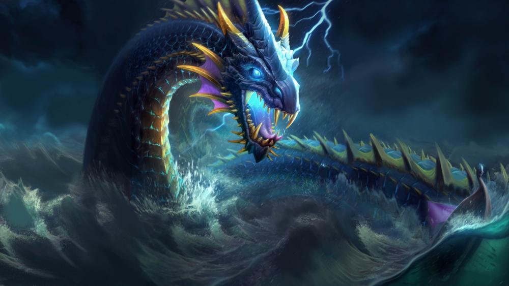 Majestic Sea Dragon Emerges from the Depths wallpaper