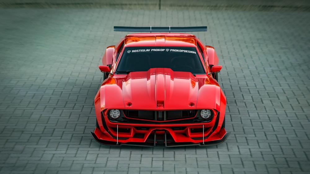 Red AMC Javelin Sports Car Wallpaper wallpaper