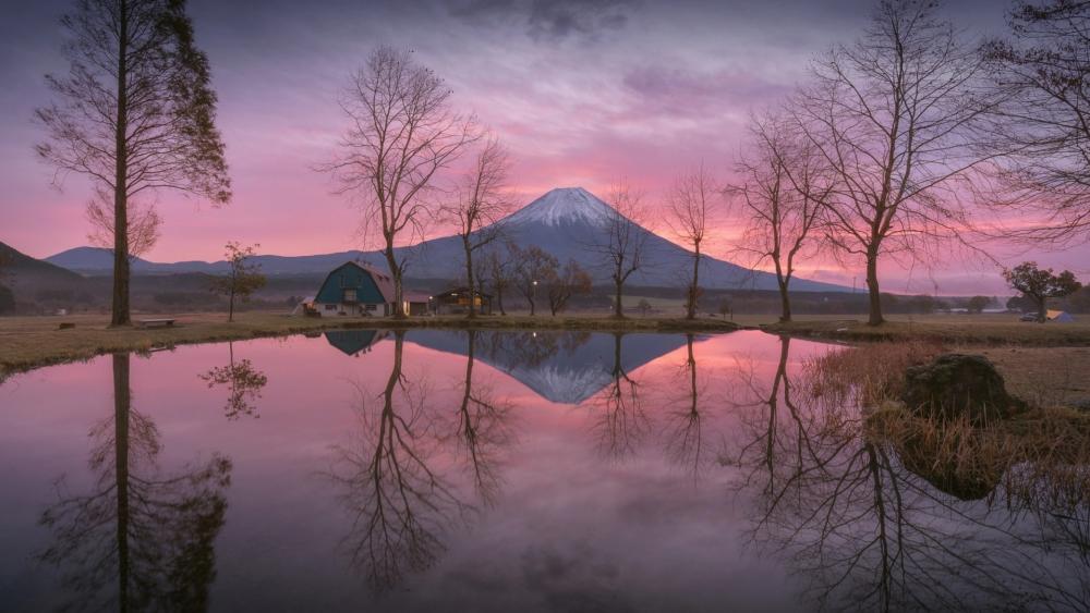 Mt. Fuji reflection wallpaper