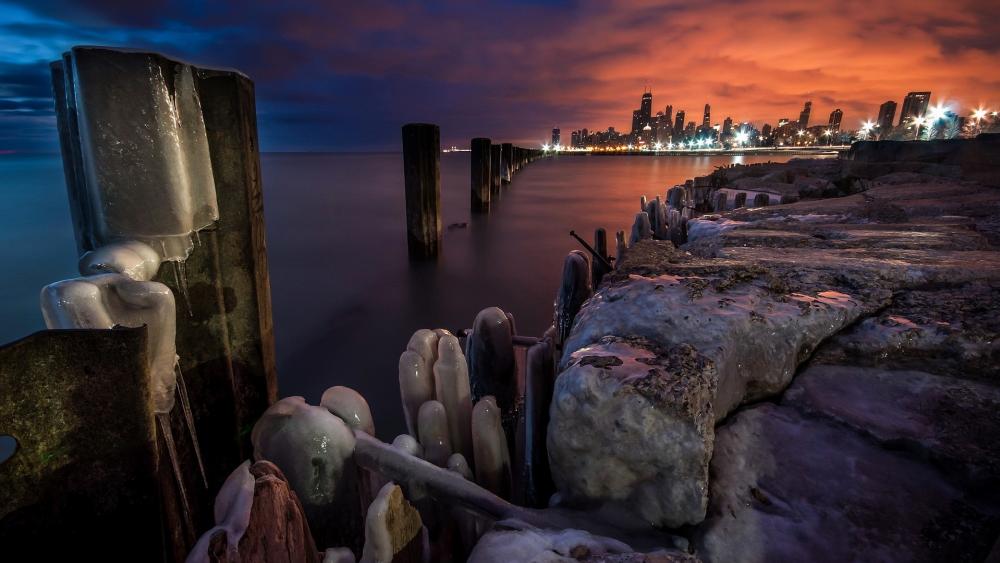 Chicago pier stumps wallpaper