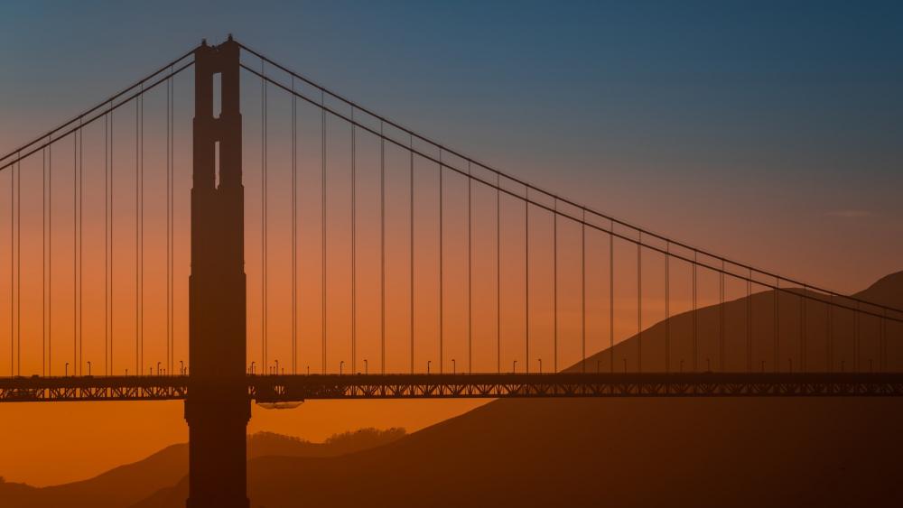 Golden Gate Bridge minimal art wallpaper