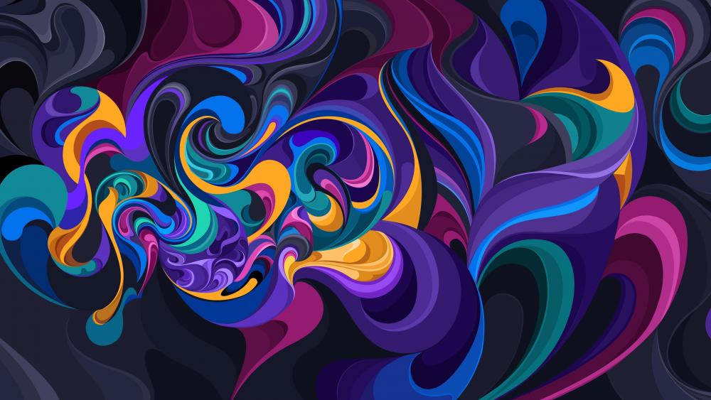 Swirling Spectrum of Abstract Waves wallpaper