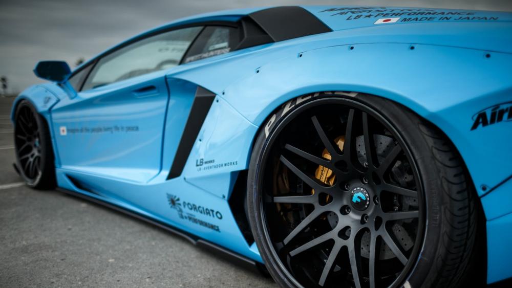 Sleek Blue Lamborghini Aventador Dream wallpaper