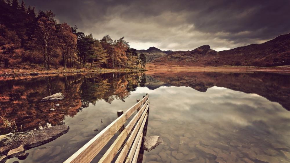 Autumn Serenity at the Lake wallpaper