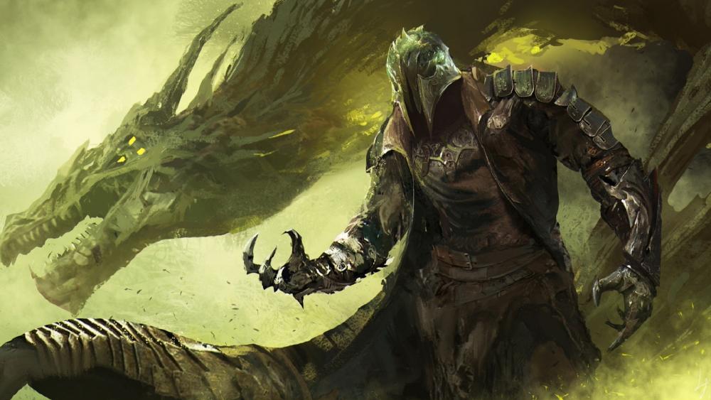 Dragon Rider in a Mystical Realm wallpaper