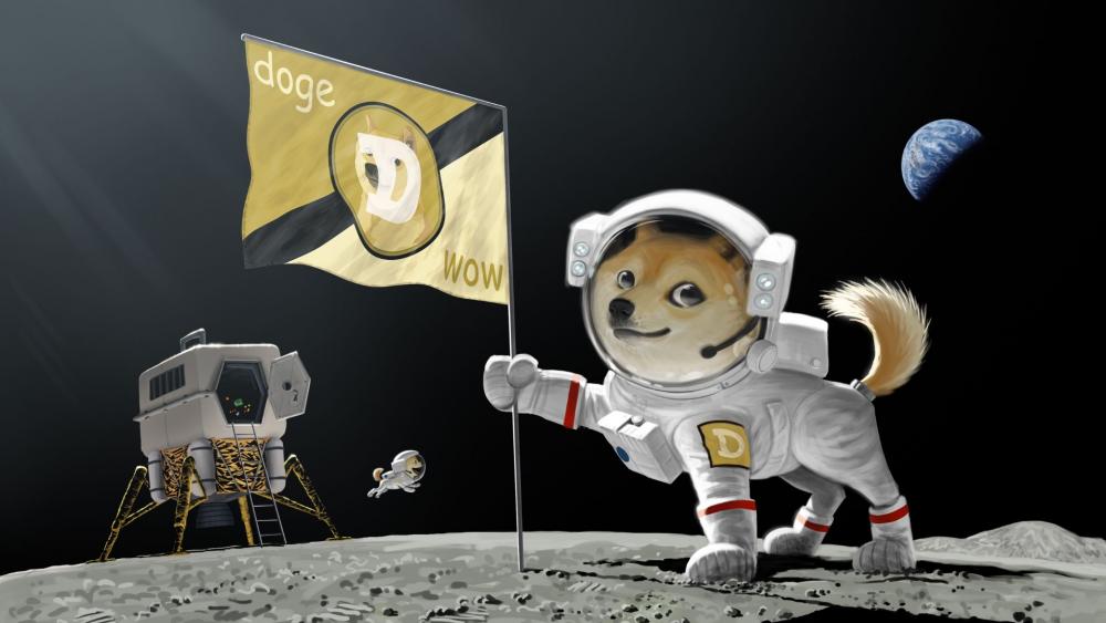 Doge Astronaut Claims the Moon wallpaper
