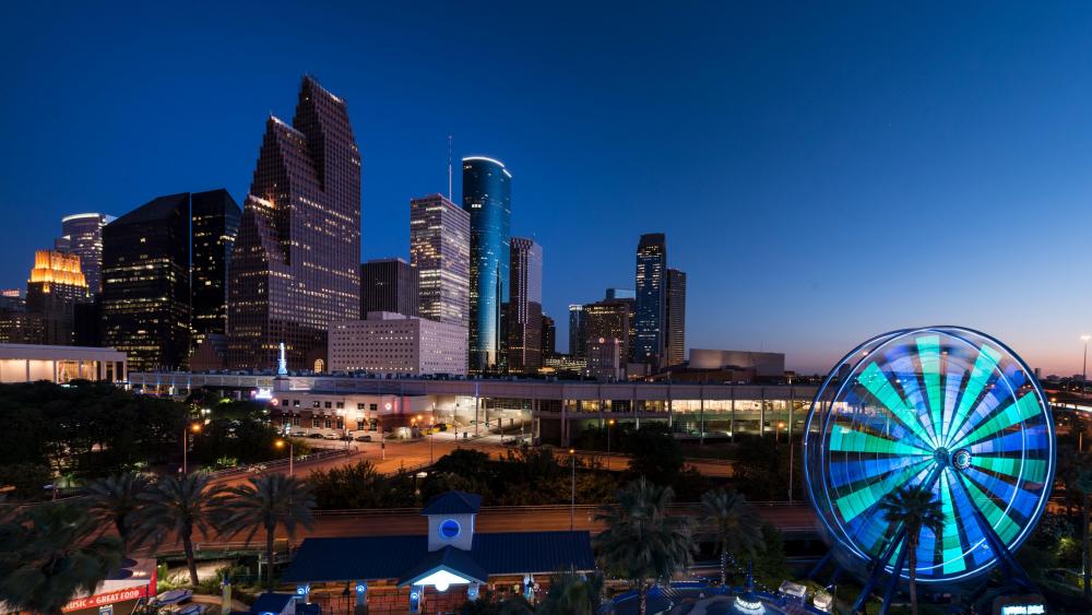 Ferris Wheel in Houston at Dusk wallpaper