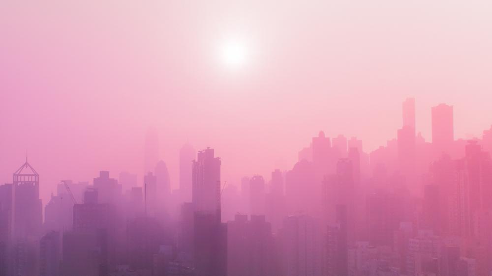 Pink skyscrapers wallpaper