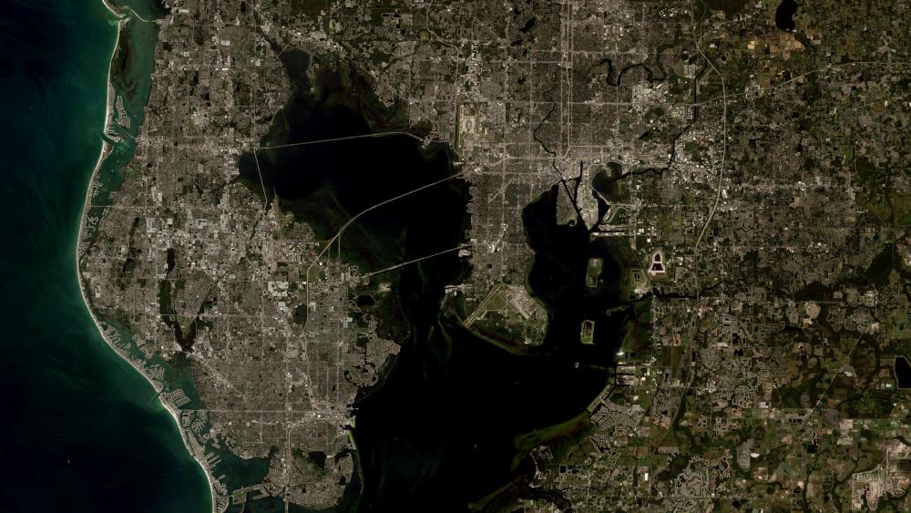 Landsat 8 Satellite Image of the Tampa Bay Area wallpaper