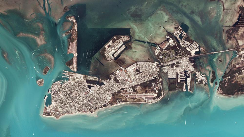 Planet Labs Satellite Image of Key West wallpaper