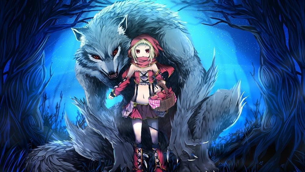 Little Red Riding Hood and the Wolf wallpaper