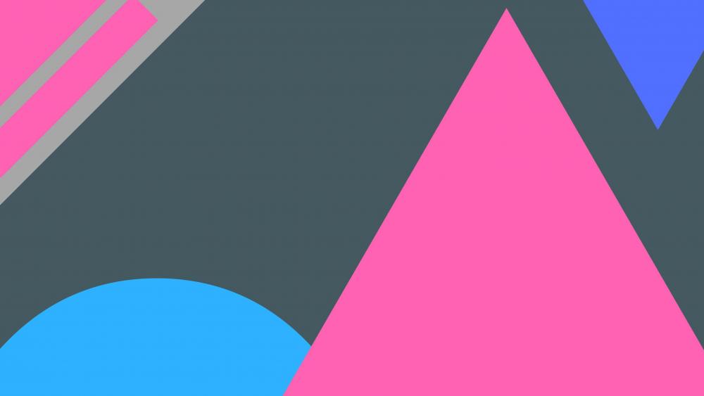 Pink, grey and blue material design geometric art wallpaper