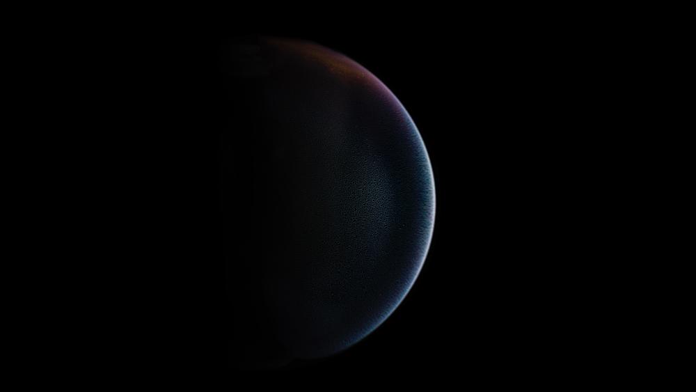 Mysterious Planet on Black Canvas wallpaper