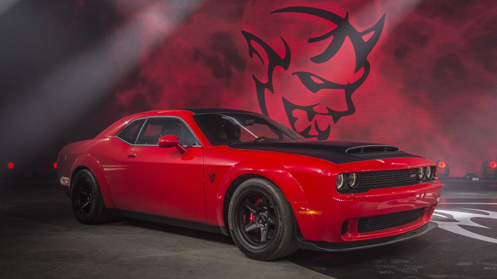 Red Dodge Demon Unleashed Power wallpaper