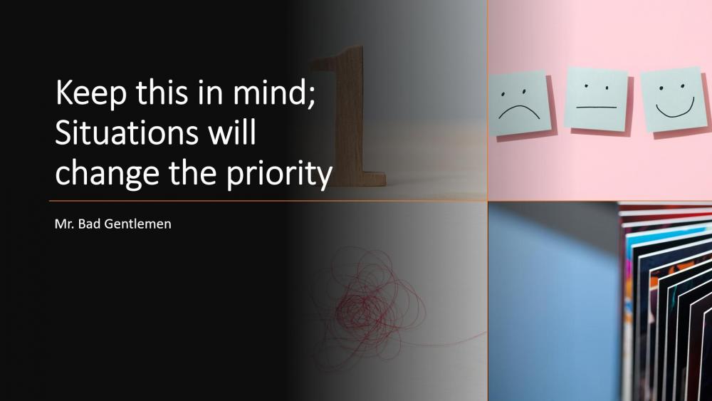 Keep this in mind; Situations will change the priority wallpaper