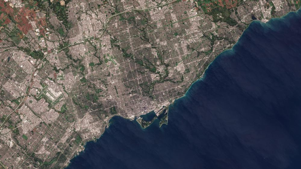 Satellite Image of Toronto wallpaper