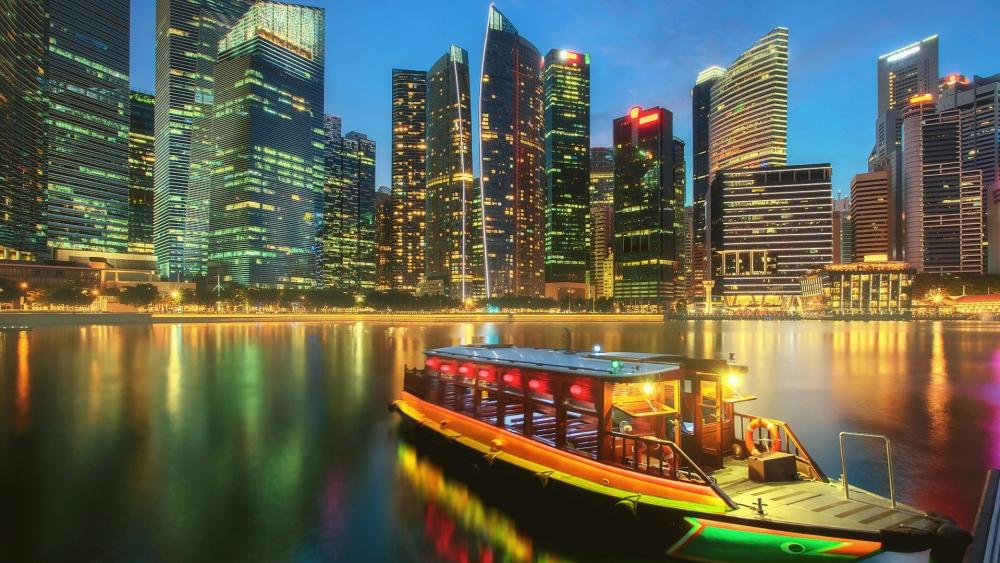 Singapore River Cruise in Marina Bay wallpaper