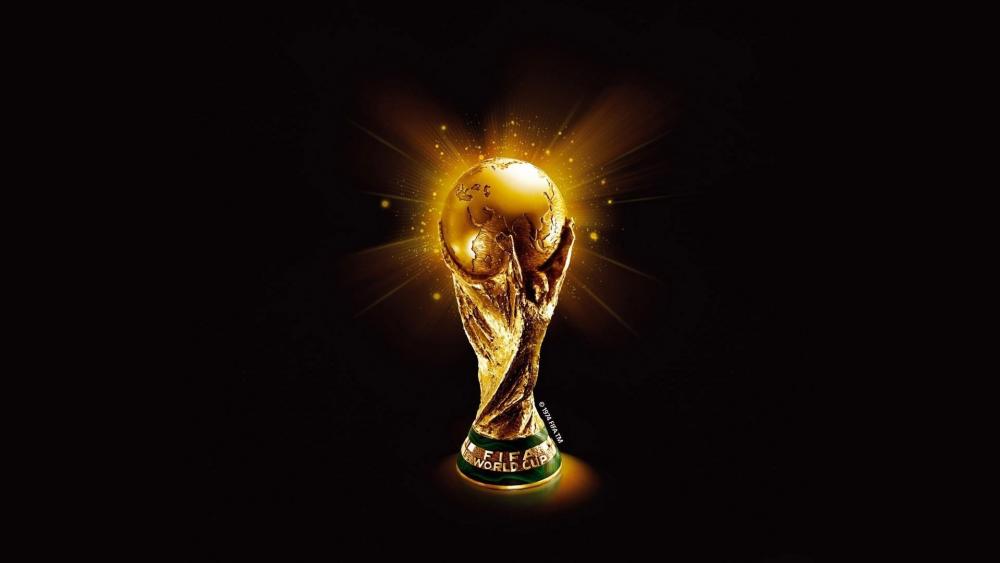 Golden Glory of FIFA World Cup Trophy wallpaper