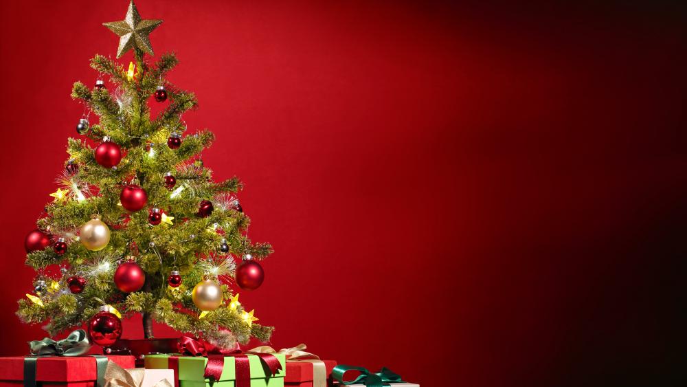 Festive Christmas Tree Elegance wallpaper