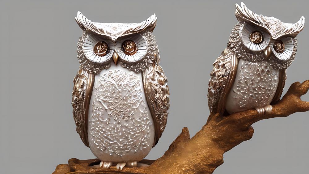 AI-Art: Owls wallpaper