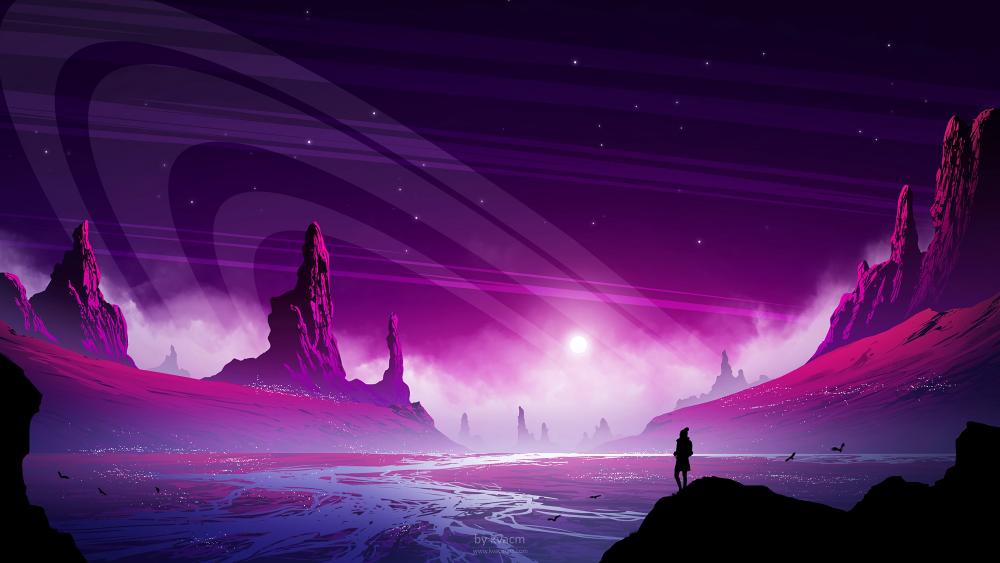 Purple Twilight of a Distant World wallpaper