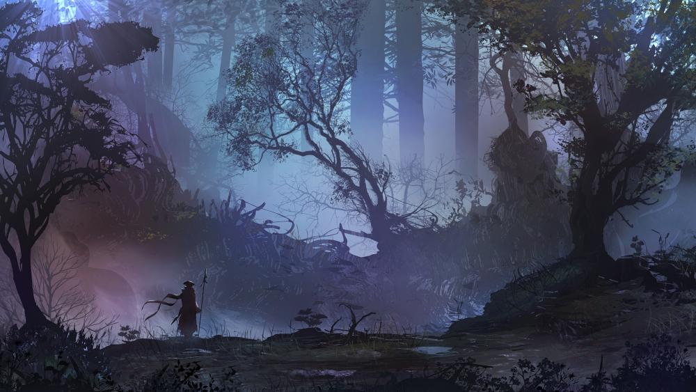 Mystical Journey Through Enchanted Woods wallpaper