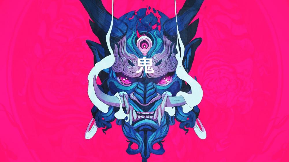 Demonic Samurai Guardian Mask wallpaper