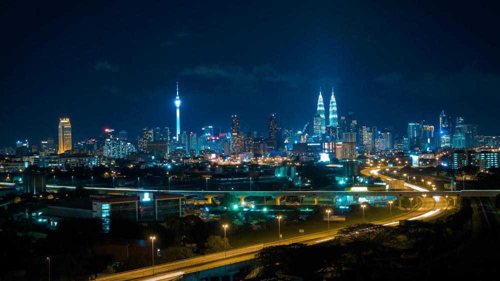 Kuala Lumpur Skyline at Night wallpaper