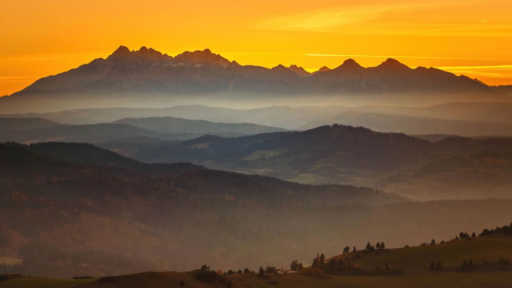 Tatra Mountains in the sunset wallpaper