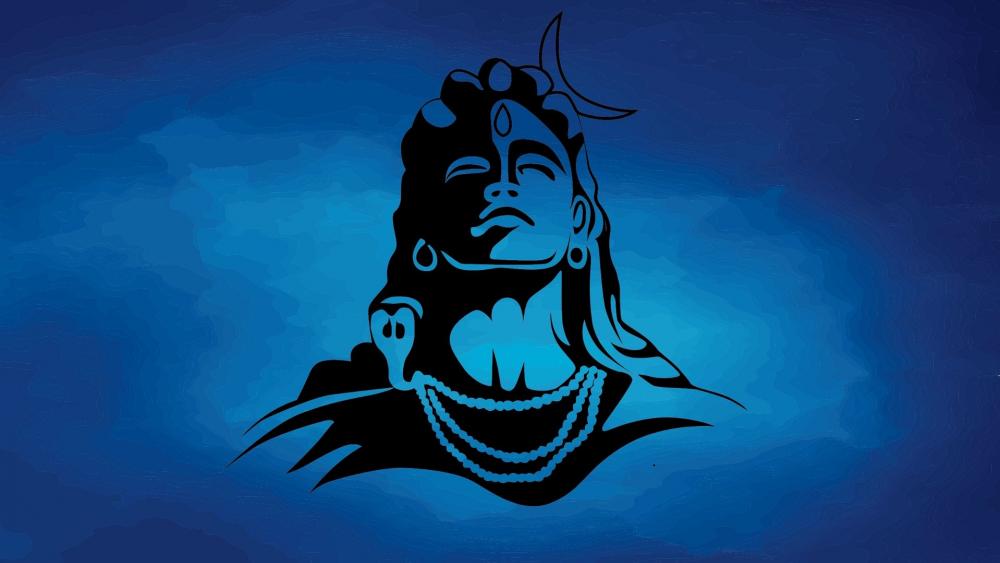 Majestic Blue Lord Shiva wallpaper