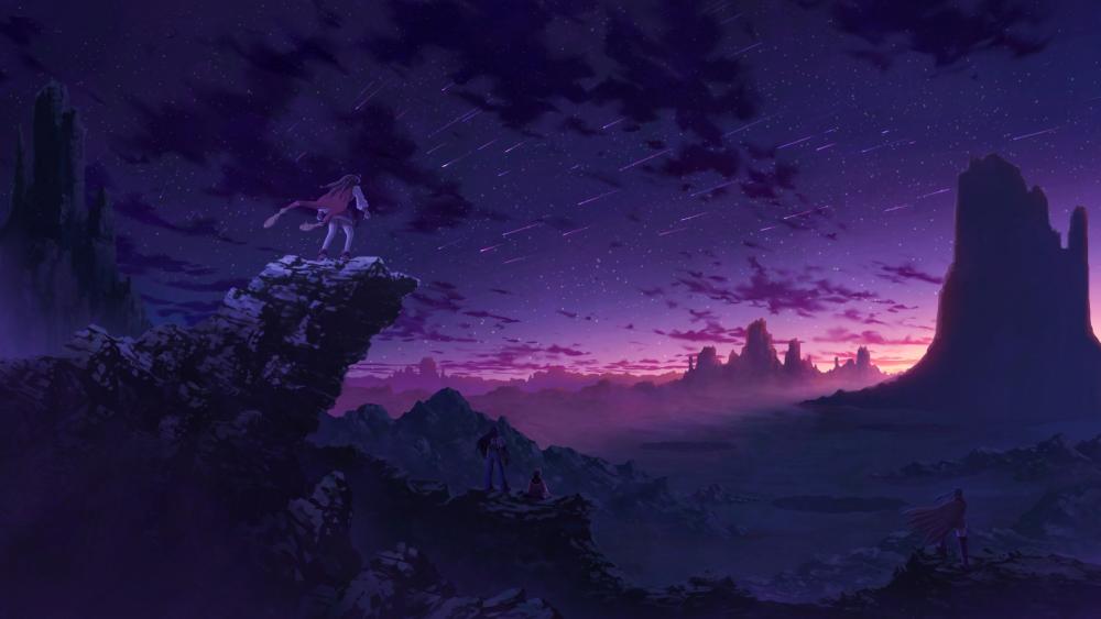 Twilight Reverie in a Purple Dreamscape wallpaper