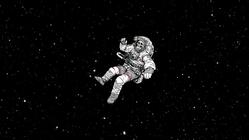 Astronaut Drifting Through the Cosmic Silence wallpaper