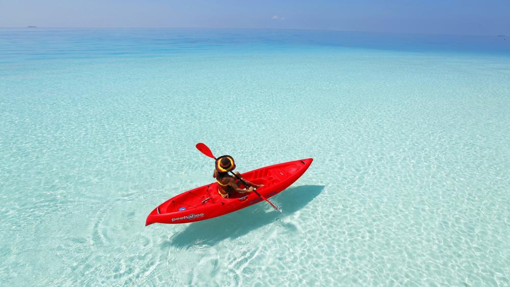 Kayaking in Maldives wallpaper