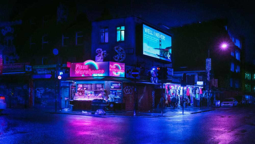 Neon Nightscape of Urban Lo-Fi Vibe wallpaper