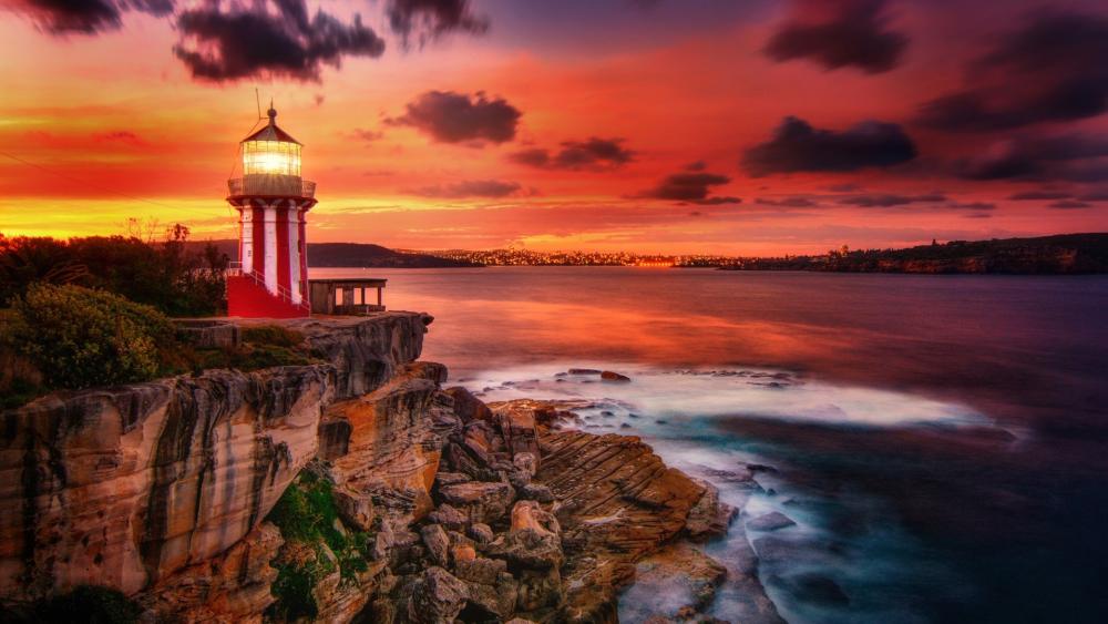 Hornby Lighthouse at sunset wallpaper