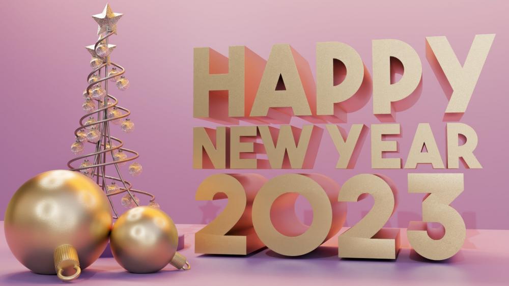 Golden Glow of 2023 New Year Celebration wallpaper