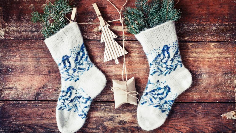 Christmas socks wallpaper