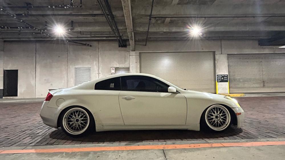 Sleek White Car in Urban Garage Setting wallpaper