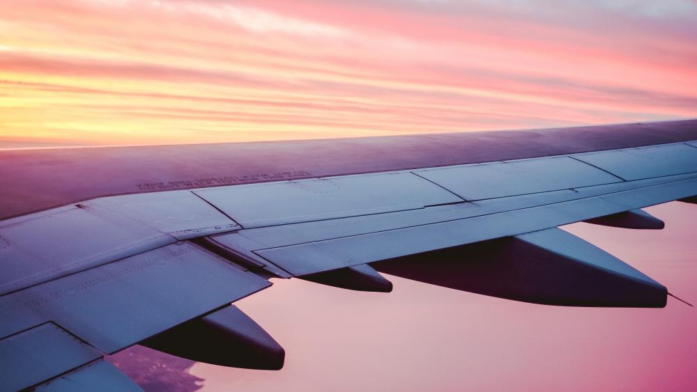 Airplane window view wallpaper