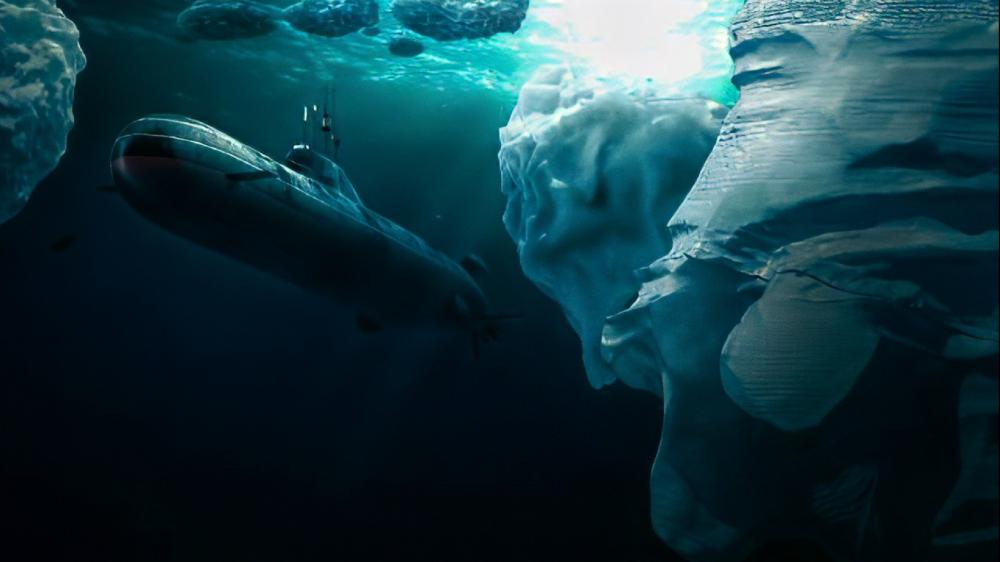 Submarine underwater in Icelandic ocean wallpaper