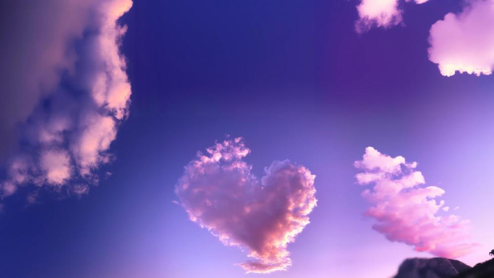 Heavenly Heart: A Dreamy and Whimsical Cloud Formation wallpaper
