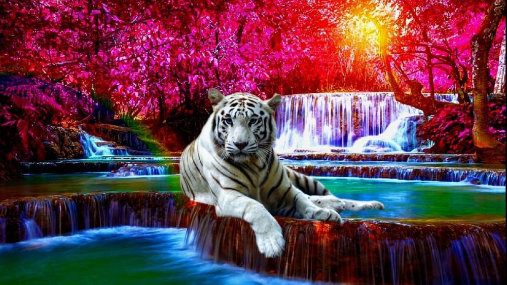Amazing spiritual place featuring a tiger wallpaper