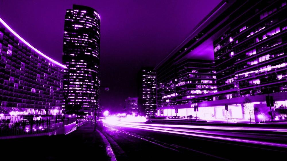 Vibrant Cyberpunk Cityscape at Night wallpaper